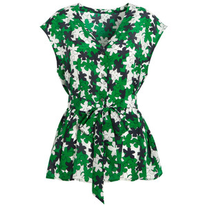 Gonna a collo a V stampata a pois blusa con chiusura in vita e Top in seta con fiocco sottile con stampa camicia da donna in seta - Product Image 1