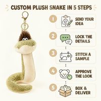 Porte-clés en peluche Serpent Vert Personnalisé, Pendentif de Sac Ours en Peluche Mignon de Dessin Animé, Cadeau de Fêtes, Décoration d'Intérieur, OEM ODM, Faible MOQ