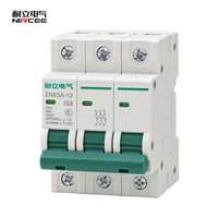 Disjoncteur miniature ZN63A-12 3 pôles 63A Courbe C 400V AC 4.5kA MCB NIRCEE TH35-7.5 Rail DIN Protection contre les surcharges/courts-circuits