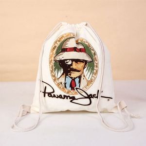 Wholesale Character <b>Waterproof</b> <b>Drawstring</b> Canvas Backpack Eco Friendly Color Blank Storage Shoulder Cotton Sport <b>Bag</b> Unisex - Product Image 1