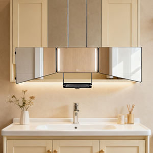 <span class=keywords><strong>Miroir</strong></span> de coiffure pliable à trois côtés avec plateau, <span class=keywords><strong>miroir</strong></span> de coiffure portable, adapté à <span class=keywords><strong>la</strong></span> maison et aux salons de coiffure professionnels. - Product Image 5