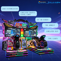 Machine de jeu d'arcade Crazy Rider, simulateur de course de moto dynamique, compétitif à deux joueurs, anglais, garantie 1 an, fabricant direct