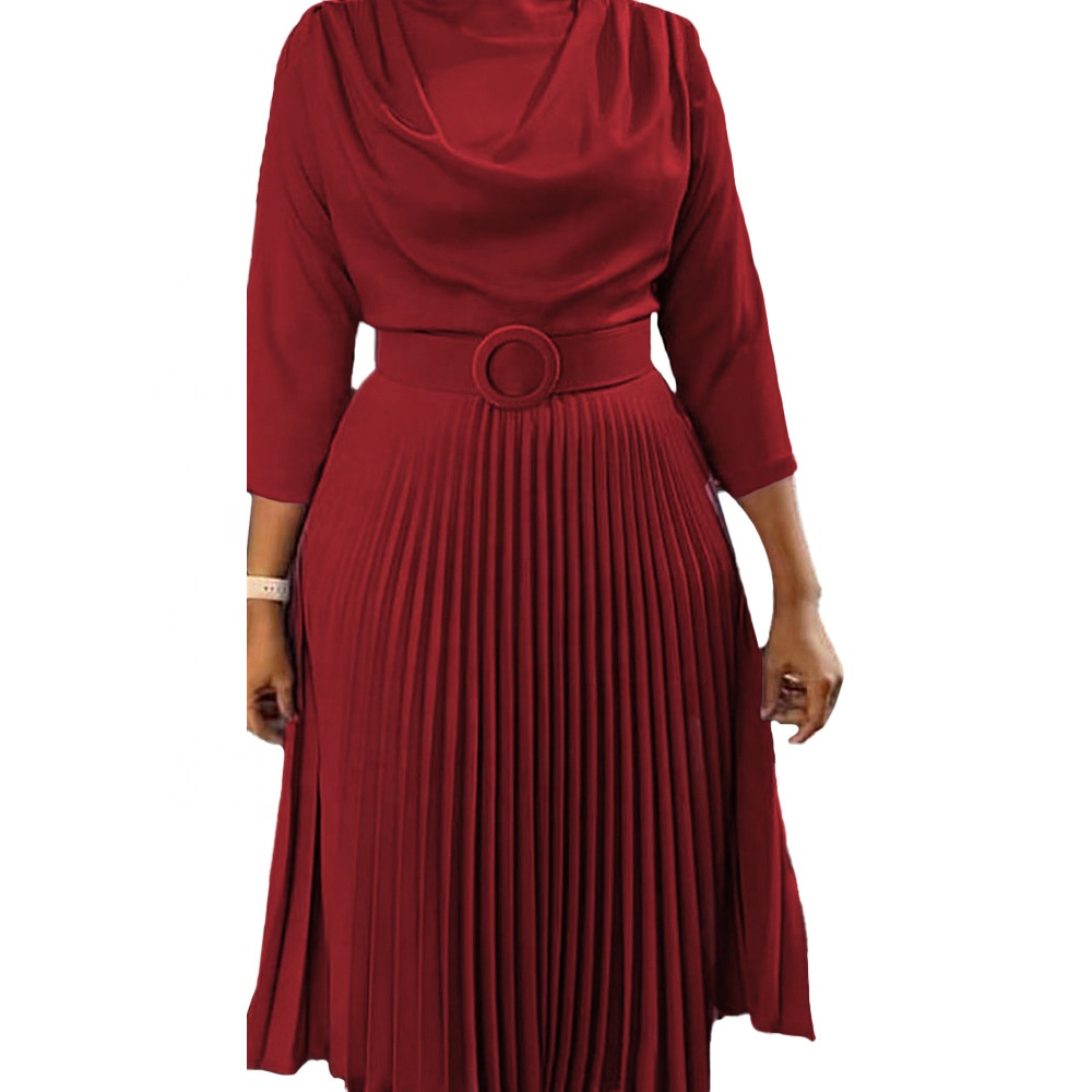 green emerald velvet dress Mac Duggal Women's Long Sleeve Pleated Handkerchief Dress