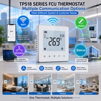 Termostato Digital con Pantalla Táctil LCD 0-10V Modulante para Fan-Coil, Modbus RS485 RTU, Material ABS para Sistemas HVAC, Ahorro de Energía