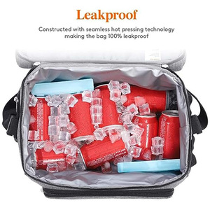 Gray Luxury Large Foldable Portable Insulated Waterproof Lunch Bag Soft <strong>Cooler</strong> Tote Oxford <strong>Material</strong> Custom Large <strong>Cooler</strong> Bag 15L - Product Image 4