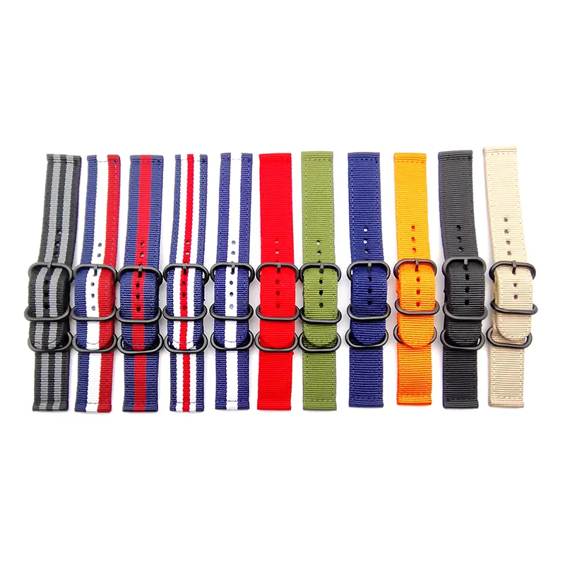 Multi Color Nylon Canvas Wrist Watch Bands Watch Strap Bracelet Loop