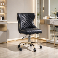 Fauteuils de salon de beauté modernes et durables en similicuir touffeté avec motif lion sculpté, pivotants et à roulettes, pour usage commercial en centre commercial