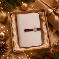Portefeuille Passeport Bifold en Cuir Pleine Fleur Litchi OEM d'Usine, Porte-Cartes et Monnaie, Pochette Élégante pour Femme - Fournisseur