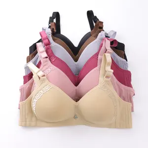 Factory Cheap Bra Wire Free Thin Soft Girl Lady Non Padded Big Size Bras For Big Breast Women