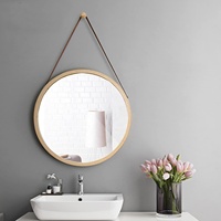 Miroir mural rustique encadré de bambou, décoration artistique moderne et écologique