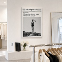Toile graphique sur cadre, style 'Old Press', 'Woman Searches for Where Men Get the Audacity', pour la vente en gros aux revendeurs d'art mural pour dortoirs