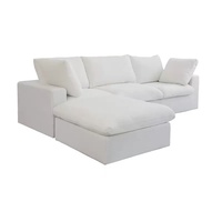 Canapé modulaire carré sans structure, en tissu, avec repose-pieds, pour appartement moderne et hôtel, emballé sous vide en usine