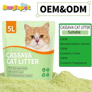 Litière pour animaux de compagnie biodégradable à base de plantes, sensation douce, écologique, jetable dans les toilettes, agglomération rapide, contrôle des odeurs, facile à ramasser, antibactérienne, très efficace - Product Image 1