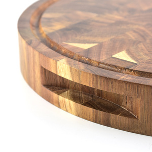 Vente chaude en gros planche de parquet ronde en acacia et planche à découper robuste écologique durable 2.0-3.6cm d'épaisseur - Product Image 3
