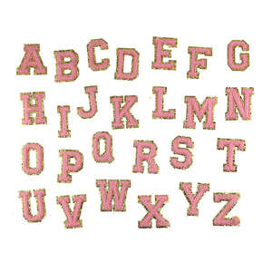 En stock, plusieurs couleurs, patchs de lettres en sequins brodés en PVC chenille de 6,5 cm à thermocoller pour chapeaux et vêtements - Product Image 5