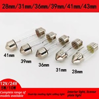 Ampoules de plafonnier automobile, ampoule à double extrémité, éclairage intérieur, éclairage de coffre, éclairage de plaque d'immatriculation, 12V/24V, halogène C5w/10w