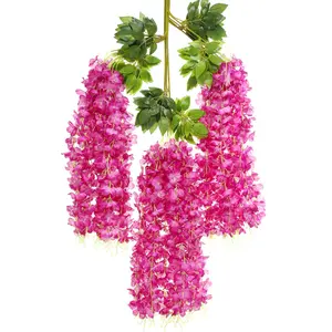 Vigne de fleurs artificielles pour la décoration de fond de mariage Bande de fleurs artificielles élégantes