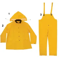Jas Hujan untuk Pria dan Wanita, RainRider, 3 Potong Jaket Hujan Komersial dengan Celana Bib, Perlengkapan Hujan Keseluruhan