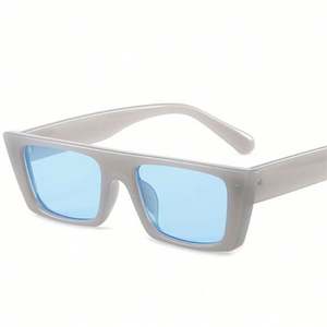 Lunettes de soleil rectangulaires vintage personnalisées avec logo, protection UV400, couleur gelée, style punk, pour hommes et femmes - Product Image 1