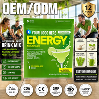 Poudre d'hydratation électrolytique pré-entraînement à marque privée avec caféine naturelle, vitamines, nutrition sportive Keto, certifiée GMP