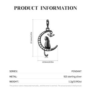 Collier Pendentif Bijoux Fantaisie en Argent Sterling 925 pour Femme, Motif Chat - Product Image 3