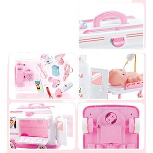 प्रथम सहायता एम्बुलेंस कार खिलौना प्लास्टिक चिकित्सा किट खेल और डॉक्टर गुड़िया के साथ भूमिका-खेल - Product Image 5