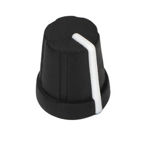 Kenop karet potensiometer kepala plastik warna kustom dengan Diameter lubang poros Knurl 18 gigi, garis putih badan hitam - Product Image 5