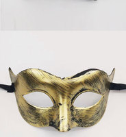 Masque rétro vintage demi-visage en plastique pour Halloween, accessoire de fête, maquillage de bar - Best-seller transfrontalier