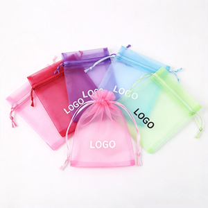 Bolsa de Regalo de Organza con Cordón a Precio de Fábrica, Bolsa de Malla Transparente con Logotipo Personalizado al por Mayor, para Recuerdos de Boda, Dulces y Joyería - Product Image 3