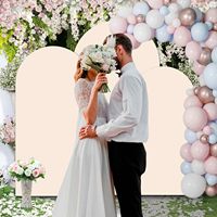 Housses d'arche de mariage en spandex beige sur mesure, lot de 3, tissu de fond extensible de 10 pieds + 6 pieds de large pour la décoration d'événements de mariage