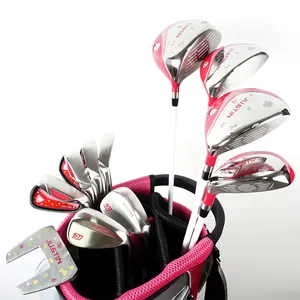 2024 Novo produto conjunto de tacos de golfe rosa para senhoras conjunto completo de tacos de golfe personalizados