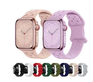 Nuovo stile 38/40/41mm cinturino in gomma Silicone 42/44/45mm tessuto quadrato smart Watch cinturino per iwatch