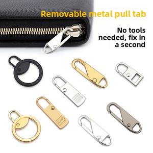 Glissière de fermeture éclair détachable, pendentif, languette, tirette de fermeture éclair en métal pour sacs, sacs à dos, vestes, vêtements, chaussures, bottes - Product Image 4