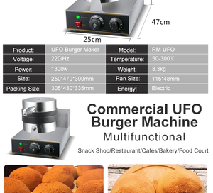 Máquina de <span class=keywords><strong>prensa</strong></span> de <span class=keywords><strong>hamburguesas</strong></span> OVNI comercial coreana <span class=keywords><strong>para</strong></span> hacer <span class=keywords><strong>hamburguesas</strong></span> tostadas calentadas un helado Gelota Panini Gelato - Product Image 1