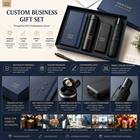 Coffret Cadeau d'Affaires de Luxe OEM ODM, Ensemble de 4 Articles de Bureau, Logo Personnalisé, Réunion Annuelle d'Entreprise, Cadeau de Remerciement Client