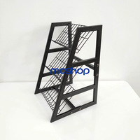 Mini présentoir en acier de bureau pour supermarché support de table d'affichage en fil d'épicerie léger simple face en métal