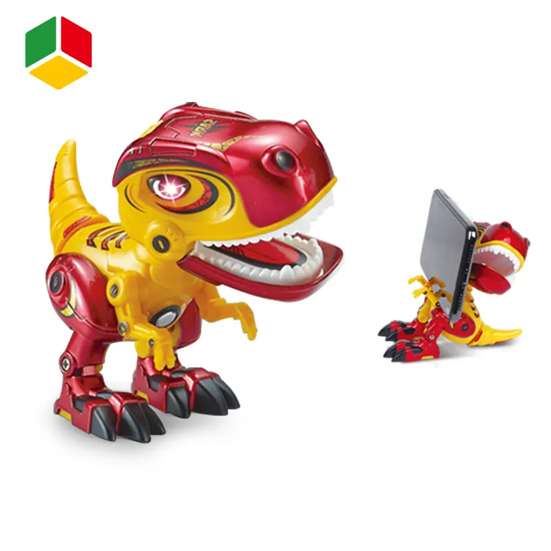QS Toy 3 colori lega di metallo B/O registrazione Tyrannosaurus Rex piccolo fumo Touch Sensing Diecast (dinosaur Robot Toy con