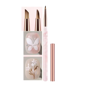 Rose bonne apparence outil de beauté de haute qualité acrylique brosse à ongles française étiquette privée Gel brosse à ongles pour fleur sculptée/<span class=keywords><strong>papillon</strong></span> - Product Image 3