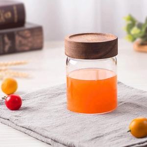 Stoples Madu Borosilikat Ukuran Berbeda Jelas 125Ml 4Oz Kaca dengan Kayu Bambu Dapur Botol Penyimpanan Makanan & Guci - Product Image 2