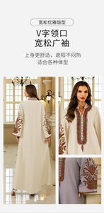 ชุดเดรสยาวปักลายเชือกแบบมุสลิม ดูไบ ไซส์ <span class=keywords><strong>M</strong></span>-XXL ตุรกี ตะวันออกกลาง อาบายะ ชุดเดรสผู้หญิง - Product Image 3