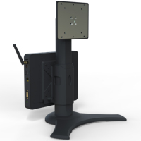 Support d'ordinateur de bureau LCD réglable ergonomique de 24 pouces avec support de bras de moniteur VESA à 90 degrés avec mini PC