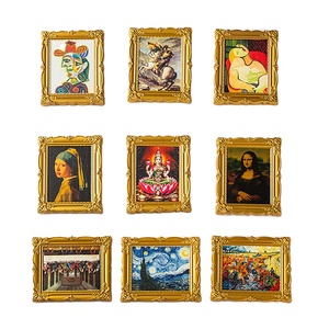 Custom Van Gogh the <span class=keywords><strong>Mona</strong></span> <span class=keywords><strong>Lisa</strong></span> 3D fiore magnetico frigo cornice per foto-capolavoro mondo arte decorativa artigianato - Product Image 2