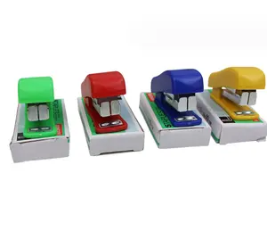 Linda Mini grapadora colorida máquina grapadora manual uso 10 # PIN para niños de oficina y escuela