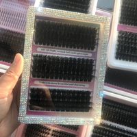 Kedatangan Baru Grosir 18-25mm 100D DD Curl Bulu Mata Cluster Ekstra Panjang DIY Lash Kit Spike Bottom Lash Clusters