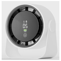 Ventilateur de table portable, rechargeable par USB, silencieux, avec affichage LED, pour bureau, maison, extérieur