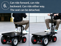 Chariot à plateforme électrique avec guidon pliable, chariot à main portable pour entrepôt, chariot à plateforme électrique à plateau plat pour le transport de marchandises