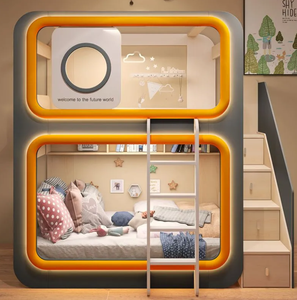 Lits superposés pour enfants en bois durables de différents styles, designs de château, de princesse et de vaisseau spatial, <span class=keywords><strong>hauteur</strong></span> réglable, largeur assortie, salon - Product Image 2