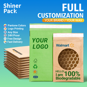 Formato personalizzato eco-friendly carta Kraft a nido d'ape mailer-sostenibile antiurto spedizione all'ingrosso consegne <span class=keywords><strong>corriere</strong></span> durevoli - Product Image 1