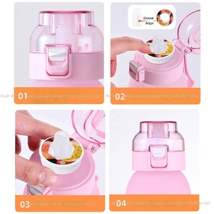 Bottiglie d'acqua aromatizzate colorate da 1000 ml con logo personalizzato, ecologiche, con anello aromatizzante alla frutta, apertura a una mano - Offerta imperdibile - Product Image 4
