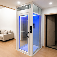 Promotion : Ascenseur Domestique Hydraulique avec Cabine en Verre, Cadre en Acier Inoxydable, Conception Sans Foyer et Gain de Place pour Villa et Appartement, OEM